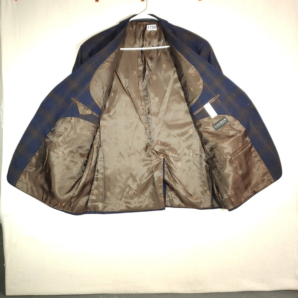 Lauren Ralph Lauren Lexington UltraFlex Men's 48R Blue Plaid Blazer NWT - Picture 5 of 16